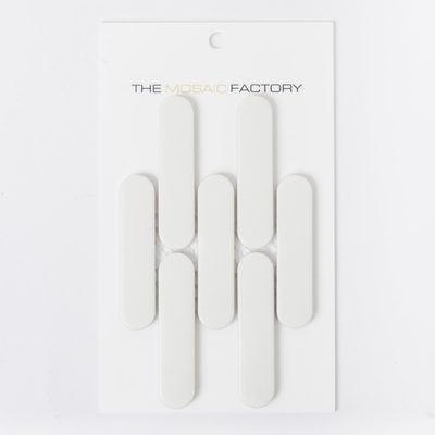 SAMPLE The Mosaic Factory Sevilla carreau mosaïque 2,3x9,8x0,6cm pour mur kitkat oval finger Céramique Mat Blanc