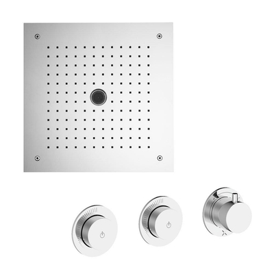 Crosswater MPRO Module inbouw regendoucheset – 38 cm vierkante hoofddouche – zonder handdouche – 3 hendels – chroom
