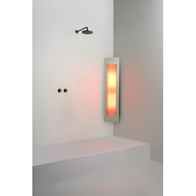 Sunshower Round Medium Plus infrarouge + lumière UV en applique incl. kit d'installation angle 140x33x25cm Sand White