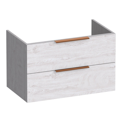 BRAUER Elevate meuble sous lavabo 80 excl. poignées à poser 2 tiroirs softclose et 1 découpe pour le siphon - Forest Seashell