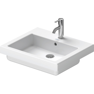 Duravit Vero Inbouwwastafel - met kraangat - met overloop - 55x46.5cm - met wondergliss - wit
