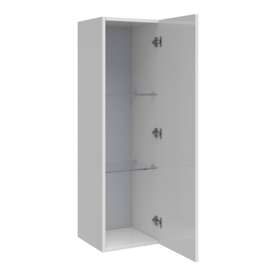 BRAUER Trust Armoire de salle de bains - 120x35x35cm - sans poignée de montage avec 1 porte ouvrant à gauche ou à droite blanc brillant