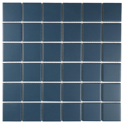 The Mosaic Factory Patterns Mozaïektegel - 30.9x30.9cm - wand en vloertegel - navy blue matt