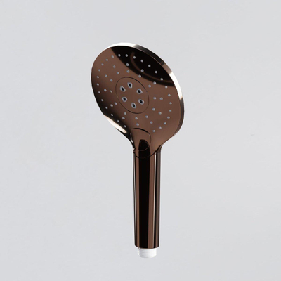 FortiFura Calvi Ensemble de douche avec barre curseur - douchette ronde - flexible lisse - Laiton brossé (doré)