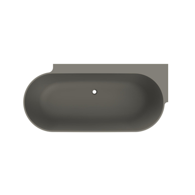 Arcqua Havana Baignoire îlot demi-encastrée - 170x80cm - droite - quartz gris mat