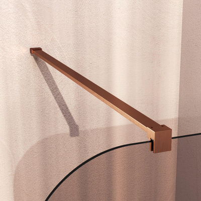 BRAUER Orion Paroi de douche à l'italienne - 100x200cm - verre bronze - revêtement en verre - PVD - cuivre brossé