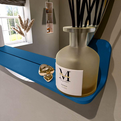 Mondiaz SPOT Miroir de salle de bains - rond 80cm - tablette de miroir - couleur Jeans