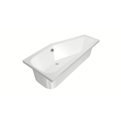 Xenz Lagoon Baignoire d'angle - 160x75x48 - bonde Centre - Droite - Compact - acrylique - blanc