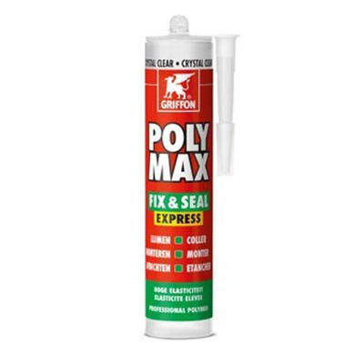 Griffon poly max fix&seal express tube à 435 gr crystal clear