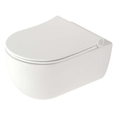 Plieger Kansas hangtoilet – spoelrandloos – 36 x 54,5 cm – met Pressalit D2 slim softclose zitting lift-off – glans wit