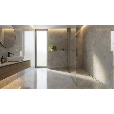 Cifre Ceramica Egeo wand- en vloertegel - 120x120cm - 10.7mm - Vierkant - gerectificeerd - Marmerlook - Grijs Gepolijst