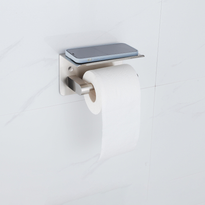 FugaFlow Eccelente Porte-rouleau de papier toilette Acces - avec plateau - Acier inoxydable brossé PVD (Acier inoxydable)