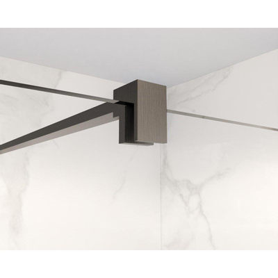 Fortifura Galeria inloopdouche verlengde stabilisatiestang 200cm los incl.bevestigingsmaterialen - Geborsteld Gunmetal PVD OUTLETSTORE
