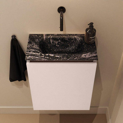 MONDIAZ TURE-DLUX Meuble toilette - 40cm - Rosee - EDEN - vasque Lava - position centrale - sans trou de robinet