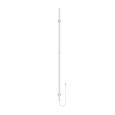 Belrad Rod sèche-serviettes en barre - 150x6.3x12.7 cm - électrique - simple - 60w - 2.5cm - blanc brillant