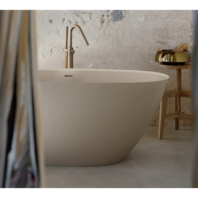 Zeza Element Vrijstaand Bad - 175x76x60cm - solid surface - mat crème