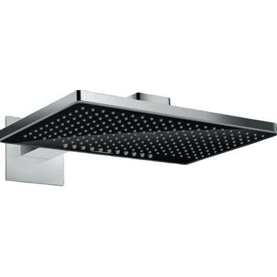 Hansgrohe Rainmaker select 460 - 2jet - hoofddouche wand uitvoering zwart - glas - hoogglans chroom