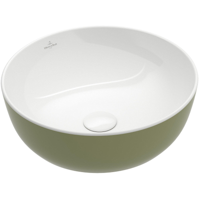 Villeroy & Boch Artis opzetwastafel - 43x43cm - zonder kraangat - zonder overloop - Sage Green (glans groen)