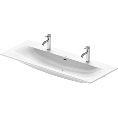 Duravit Viu Meubelwastafel - 2 kraangaten - met overloop - 123x49cm - wit