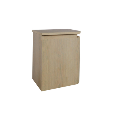 Thebalux Epoch Toiletmeubel - 36x35x41cm - ronding rechts - hoek links - 1 deur - topblad - zonder kraangat - Blanc