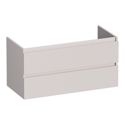 BRAUER Joy Wavy wastafelonderkast 100 2 softclose lades - greeploos - 1 sifon uitsparing - mat zand