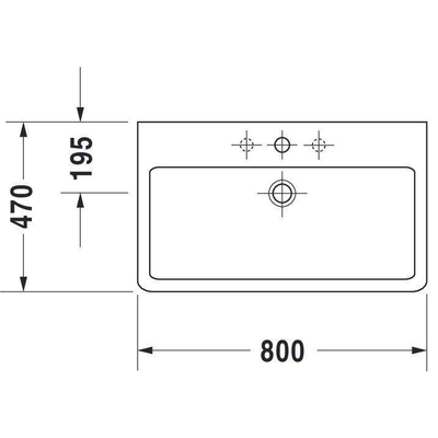 Duravit Vero Wastafel - met kraangat - met overloop - 80x47cm - wit