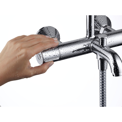 Hansgrohe vernis tuyau de douche avec thermostat pour baignoire chromé