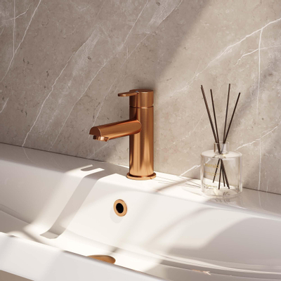 Brauer Copper Edition Robinet lavabo modèle bas poignée type HD4 ColdStart Cuivre brossé PVD