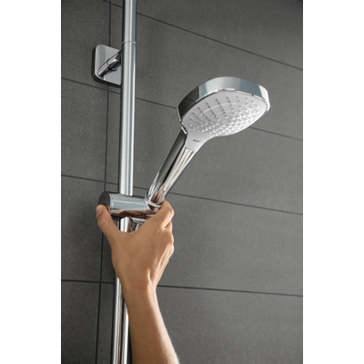 Hansgrohe Croma Select E Multi glijstangset met Croma Select E Multi handdouche 65cm met Isiflex`B doucheslang 160cm wit/chroom