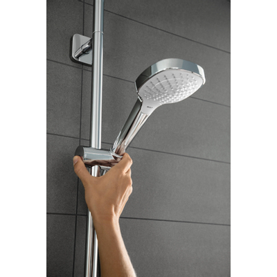 Hansgrohe Croma Select E Multi glijstangset met Croma Select E Multi handdouche EcoSmart 65cm met Isiflex`B doucheslang 160cm wit/chroom