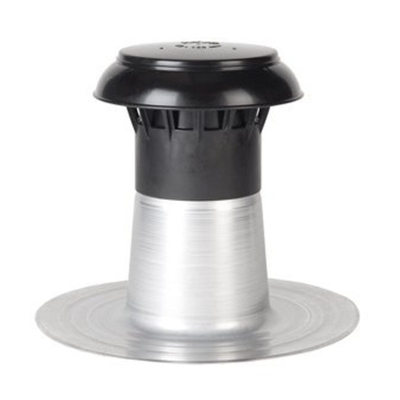 Anjo Vent-Alu 3000 EW PP chapeau en aluminium ventilation de toit simple paroi avec chapeau en plastique 110/125mm