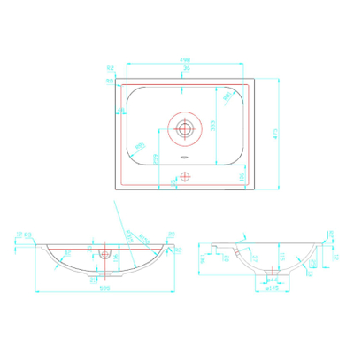 Best Design lavabo 60cm pour meuble Splash avec trou de robinetterie blanc