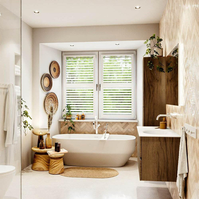 Mondiaz VICA 100cm meuble de salle de bains armoire basse Chai 2 tiroirs. Vasque MOON droite sans trou de robinet, couleur Talc.