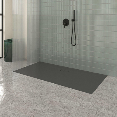 Villeroy & Boch Ecora douchebak - 160x80x3.5cm - afvoer lange zijde - anthracite (antraciet)