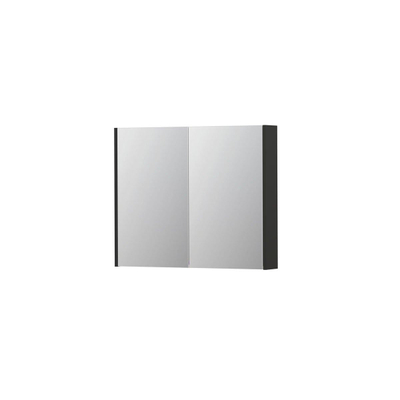 INK SPK2 armoire de toilette – 90 x 74 x 14 cm – 2 portes, portes-miroir double face – Anthracite mat