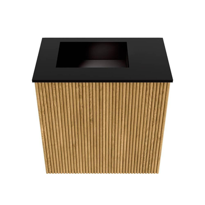 Mondiaz JOYA 40cm meuble de salle de bains - couleur Oak - Vasque FAYE position Gauche Sans trou de robinet couleur Urban