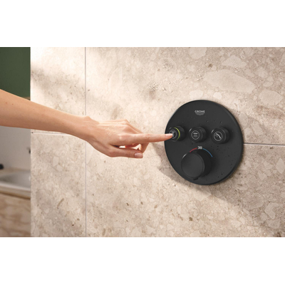 GROHE Grohtherm SmartControl afbouwdeel - rond - thermostatisch - 3 functies - mat zwart