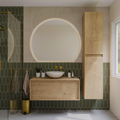 Saniclass Holz Pure Hoge kast - 180x38x38cm - 2 deuren - Eiken natural