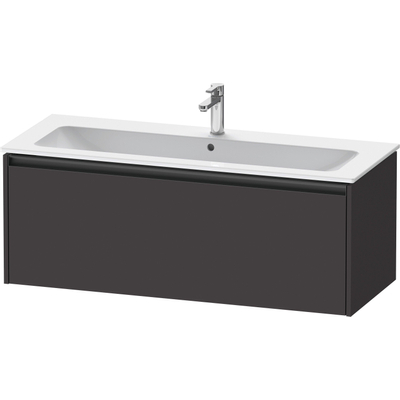 Duravit Ketho.2 Wastafelonderbouwkast - met 1 lade - voor enkele wastafel - 121x48x44cm - met greep antraciet - grafiet supermat