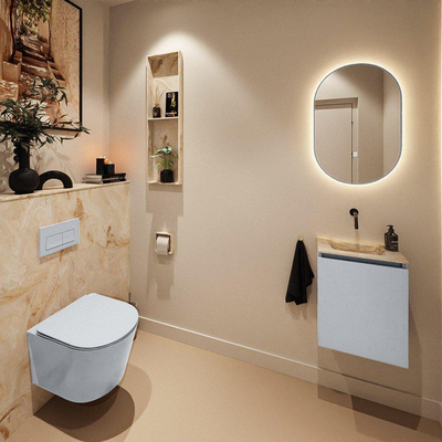 MONDIAZ TURE-DLUX 40cm toiletmeubel Clay. EDEN wastafel Frappe positie midden. Zonder kraangat.