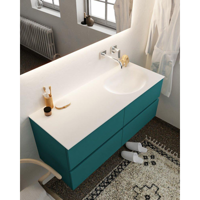 Mondiaz VICA ensemble de meuble de salle de bain - 120cm - meuble sous-vasque smag - 4 tiroirs - lavabo moon droite - sans trou de robinet XL version 60cm haut