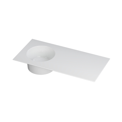 Ink ufo lavabo 100x18x48cm 0 trous pour robinet 1 lavabo porcelaine blanc brillant