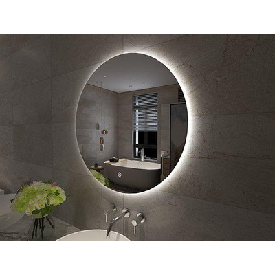 Wiesbaden Giro Miroir salle de bains rond 80cm avec éclairage LED indirect et interrupteur tactile