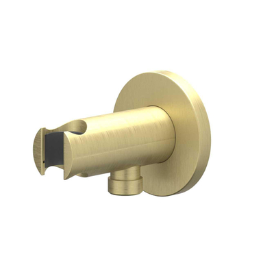 IVY Pact Ensemble de douche pluie - encastré - symmetry - 2 robinets d'arrêt - bras de plafond 15cm - pomme de douche slim 20cm - support avec sortie - flex de douche 150cm - douchette satin spray - Or brossé mat PVD