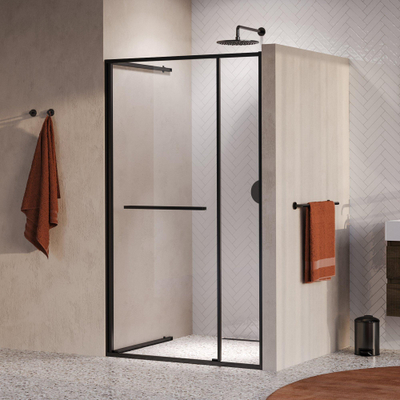 BRAUER Luminis Nisdeur - 120x200 - 2-delig naar binnen draaiend - helder glas - omkeerbaar - incl. glascoating - geborsteld gunmetal PVD