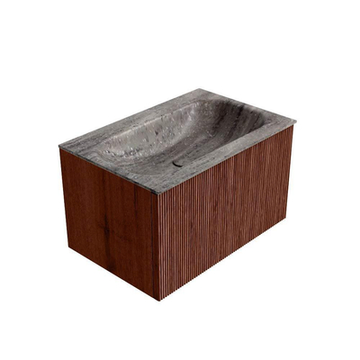 MONDIAZ KURVE-DLUX 70cm badmeubel kleur Ruby met 1 lade en 0 deuren. Wastafel BIG SMALL Midden 1 kraangat Oza.