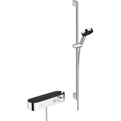 Hansgrohe Pulsify select s - thermostaat - met glijstangset - 90cm - 10.5cm - 3jet - hoogglans chroom