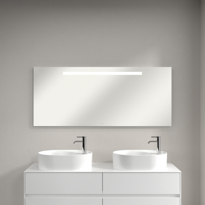 Villeroy & Boch More to see one spiegel - met geïntegreerde led verlichting - 140x60cm - inclusief bevestiging - Glass (glans wit)