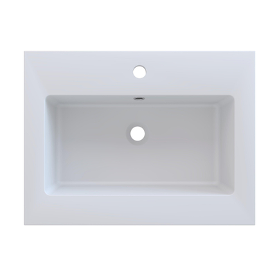 Arcqua Mira Lavabo encastré - 61x46x1.5cm - simple vasque - 1 trou de robinet - marbre de synthèse - blanc mat