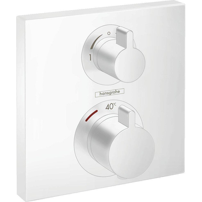 Hansgrohe Ecostat Square - afbouwdeel - voor inbouw - thermostaat - met stop- en omstelkraan - mat wit